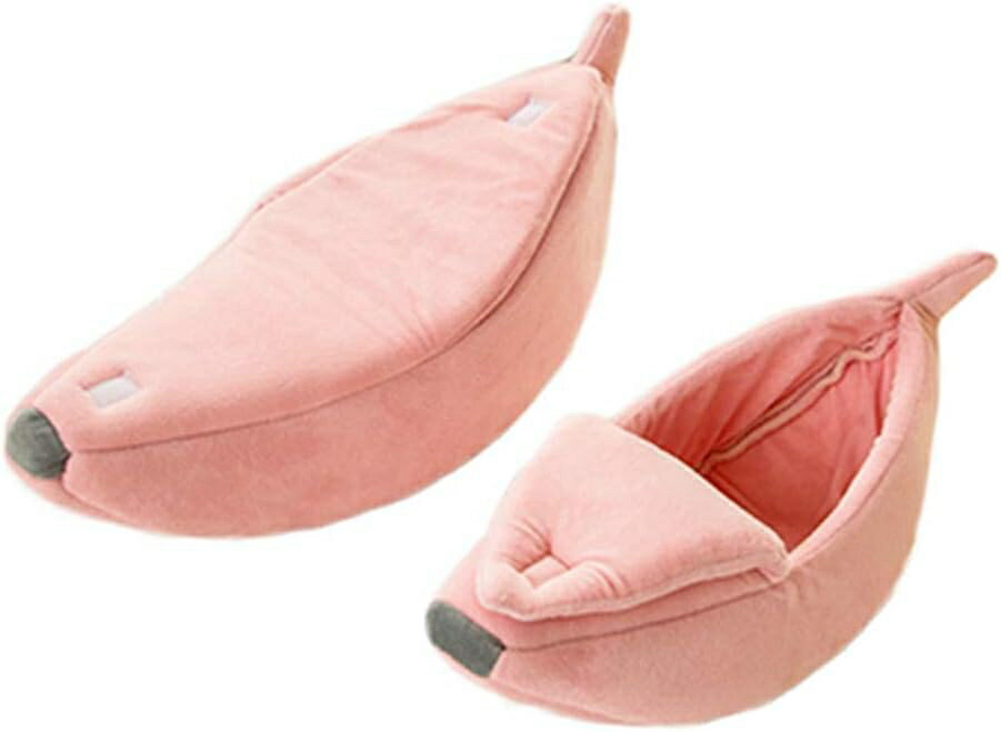 動物用品 ピンク ペット用品 愛犬愛猫 ペットベッド 可愛い バナナボートスタイル 冬用 ふわふわ 猫ベ..