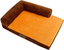 ペットベッド 犬用 55*45*7 猫用 肌に親しい 通気 冷感ベッド お手入れ簡単 防水耐久 角型 防塵抗菌 寝心地 ブラウン 防水耐久 安眠 ボーダー加工 ...