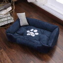 ペットベッド 犬 猫 犬 ベッド ペットクッション 通年 ペットソファー 洗える 70*55*15 丸洗い マット 滑り止め 夏 小型犬 中型犬 ネイビー ペッ...