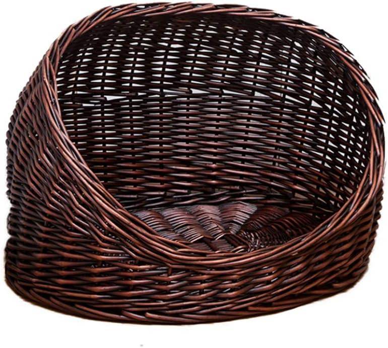 猫 猫用 ドーム おしゃれ ラタン ベッド ベット かご 室内 ねこ ネコ ドームベッド おしゃれベッド ラタンベッド ペットベッド キャットハウス グレージュ M キュートな猫用ハウス 籐 円形 猫