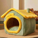 ペットハウス ベッド グリーン ドーム型 犬小屋 犬ハウス 犬ベッド 犬 猫 小型犬 多用 暖かい 三角屋根 洗える 滑り止め 快適 L ふわふわ クッション付...