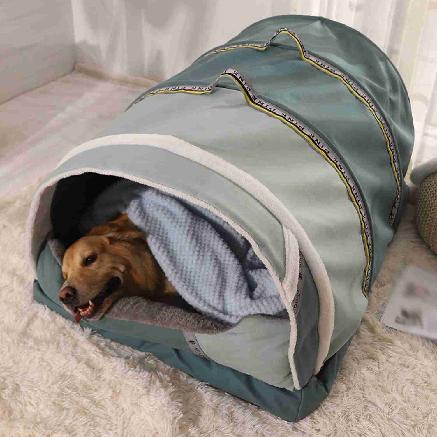 犬 ベッド ドーム グリーン ペットベッド ドーム型 ペットハウス 2way 折りたたみ可 犬猫用 