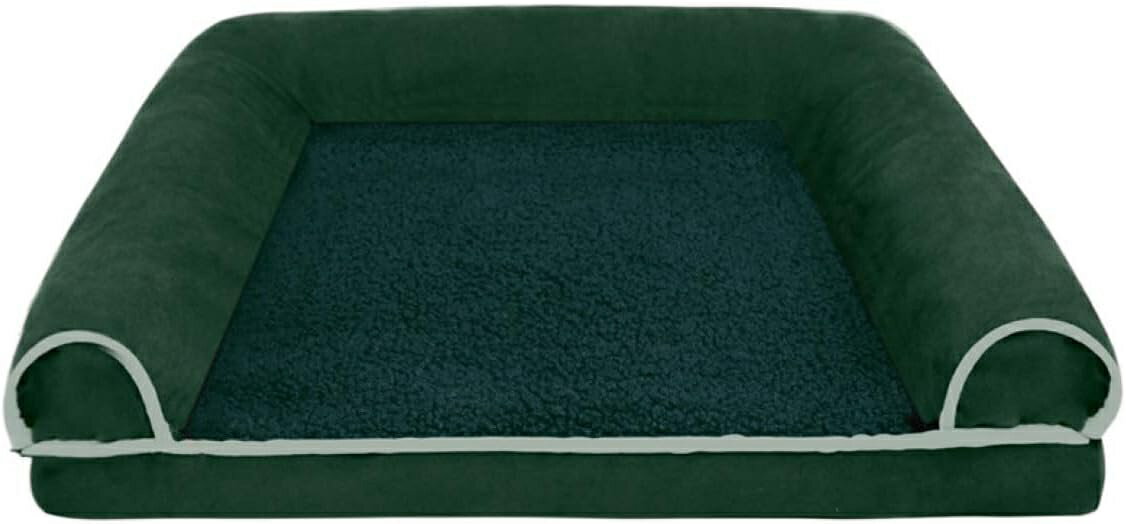 犬 ベッド 犬用ベッド 高反発 ペットベッド クッション 洗える グリーン/緑 Lサイズ 快眠 小型犬 中型犬 角型 猫用 ペット用品 寝床 ドッグベッド カドラー 体圧分散 オールシーズン 介護