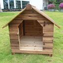 ドッグハウス 木製 設計 ペットハウス 夏用 屋外用犬小屋 室内用 猫舍 猫の家 ナチュラドッグケンネル 猫ハウス 大型犬 木目調 テラス付き 屋根オープン マ...