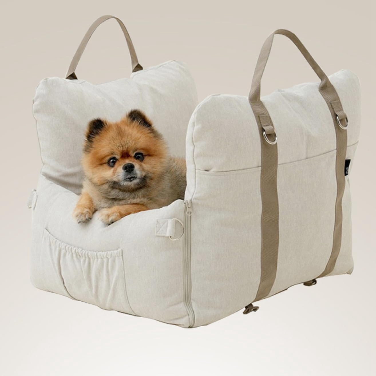 犬 ドライブベッド ドライブボックス ベージュ 中小型犬 シンプル 犬用ドライブベッド 60*50*55cm 小型犬/中型犬 車用ベッド 飛び出し防止 軽自動車 犬猫キャリーゲージ ペット用ドライブシ