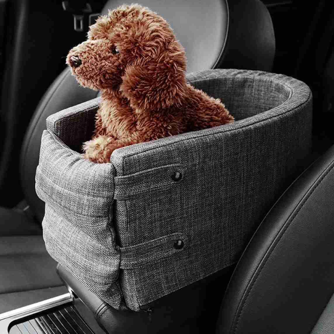 設計1 43*25*21 ドライブボックス 車用 ペット用 犬 猫 ドライブベッド 2way 座席シート 水洗い可能 小型犬 飛び出し防止 キャリーバッグ 車酔い防止 アームレスト ドライブシート 固