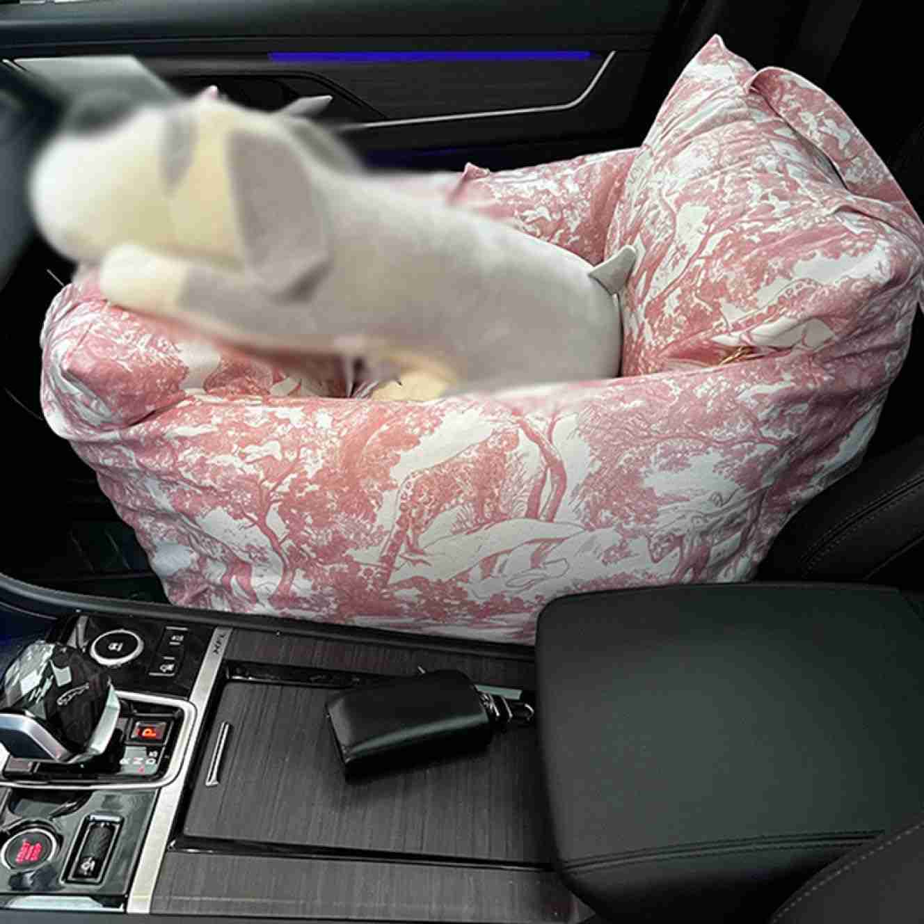 ドライブベッド ドライブボックス 犬 ピンク 車 ドライブキャリー ドライブシート ペットベッド 46*42*34cm 猫用 犬用 車載 2way 犬用ベッド 猫用ベッド 子犬 成犬 老犬 ドライブ