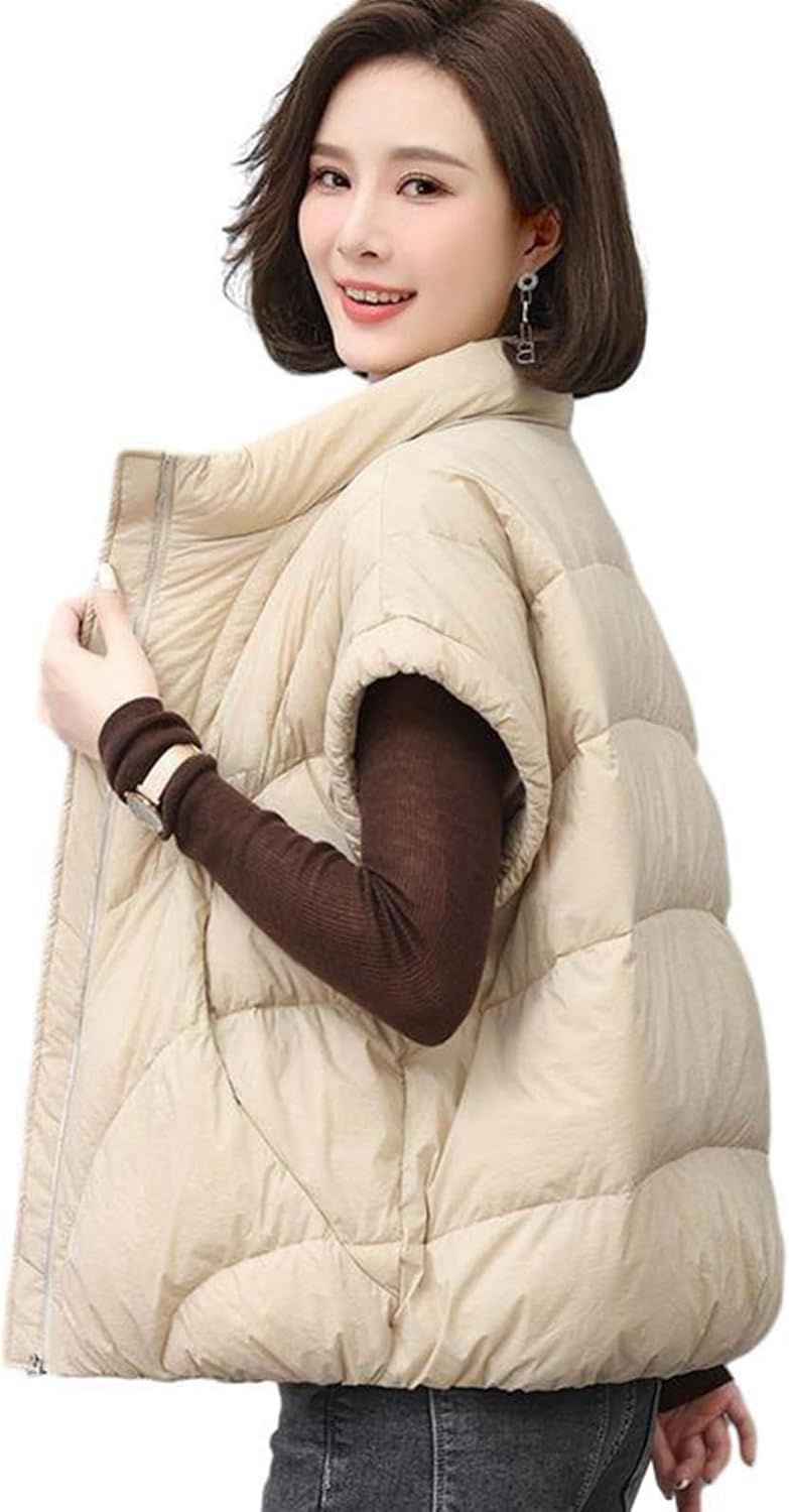 立ち襟 軽い ダウンベスト 中綿ベスト レディース 秋冬服 防風 保温 綿 パファーベスト 無地 カジュア..