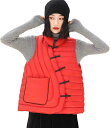 立ち襟 軽量 ダウンベスト 中綿ベスト レディース 秋冬服 ホワイトダックダウン 防風 パファーベスト バイカラー おしゃれ レトロ 登山 普段使い ベスト 大きめ ゆったり 着痩せ ボタン ポケット(4)