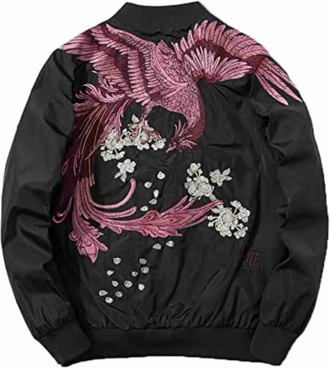 鳳凰 ジャケット メンズ スタジャン 刺繍 ジャンパー おしゃれ カジュアル ブルゾン 男女兼用 フライトジャケット 大きいサイズ 春服 防風 薄手 防寒 アウター トップス