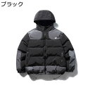 【全店10％OFFクーポン】ツートンカラー 中綿ジャケット ダウンジャケット 秋 冬 メンズ 軽量 フード付き ゆったり 大きい ダウンコート スタジャン アウター 厚手 防寒対策 ウォーム 仕事 アウトドア シンプル オシャレ