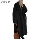 【20%OFFクーポン~】チェスターコート ロングコート レディース 秋冬 厚手 中綿入れ 温かい 防風 防寒 メルトン トレンチコート テーラード ダブルボタン ベルト付き 大きいサイズ 体型カバー きれいめ オシャレ カジュアル アウター