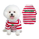 【20%OFFクーポン】犬服 猫服 可愛い 秋冬 Tシャツ 春秋 ペットウェア パーカー ストライプ 赤 クリスマス ペット服 小型犬 中型犬 おしゃれ ファシ...