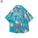 【20%OFFクーポン~】ハワイアンシャツ アロハシャツ メンズ 半袖 春夏 青 柄シャツ 開襟 軽量 通気速乾 ゆったり おしゃれ リゾート風 クール ハワイ風 カップル ペアルック 夏服 普段着 部屋着 ドライブ ビーチシャツ 2XL