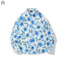 【20%OFFクーポン〜】花柄シャツ メンズ 長袖 カジュアル 春夏 男性 開襟シャツ トップス 和柄シャツ 秋 軽量 おしゃれ 肌触り ゆったり 通気性 日焼...
