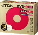 TDK データ用DVD-R DL(8.5GB) ホワイトワイドプリンタブル 2-8倍速 日本製 5mmスリムケース 10枚パック DR85PWB10S