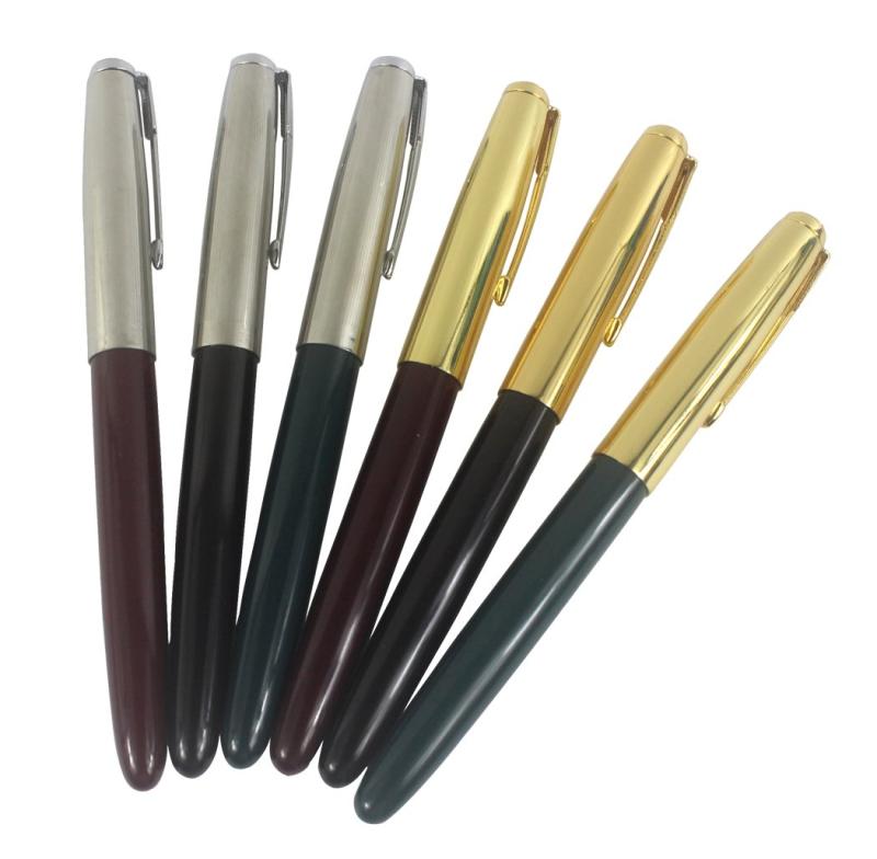 6 PCS Hero Extra Light Fountain Pen Diversity Colour Pen Set Well Balance Smooth Writing, Golden Cap and Silver Cap