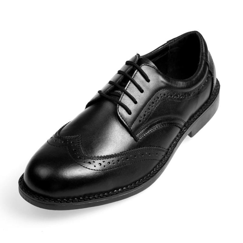 楽天よこさんのお店[Placck安全] メンズ ビジネスシューズ 防滑 安全靴 作業靴 セーフティーシューズ 本革 革靴 紳士靴 ウィングチップ 24cm-27.5cm