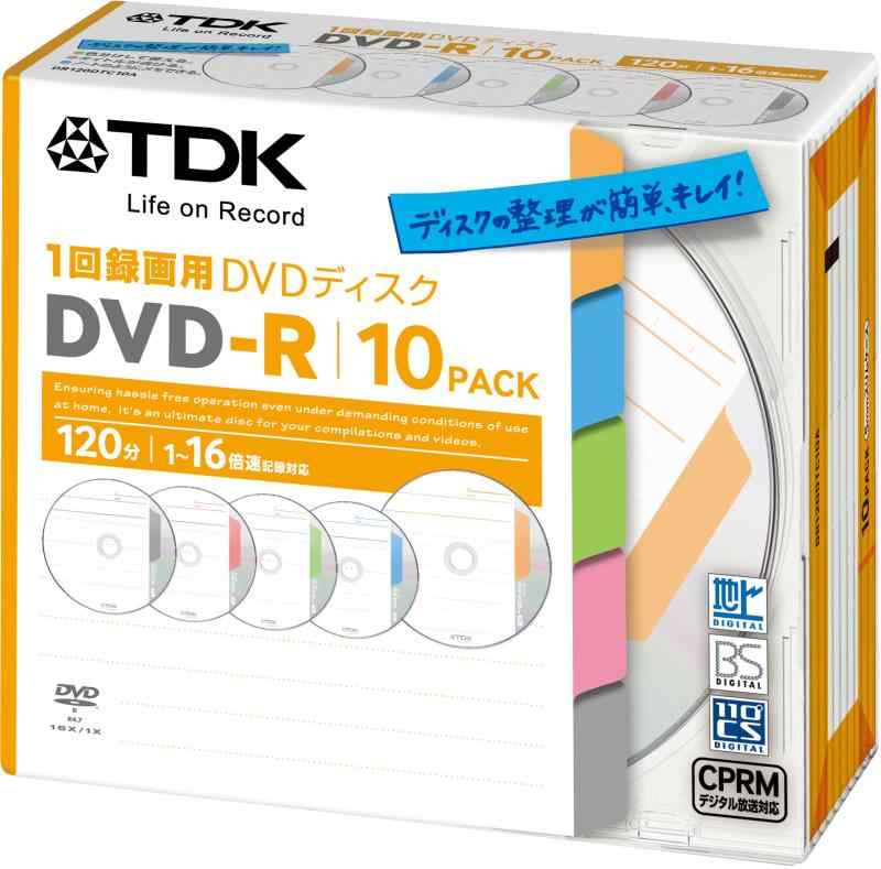 TDK LoR 録画用DVD-R デジタル放送録画対応(CPRM) 1回録画用 1-16倍速 インデックス ディスクシリーズ