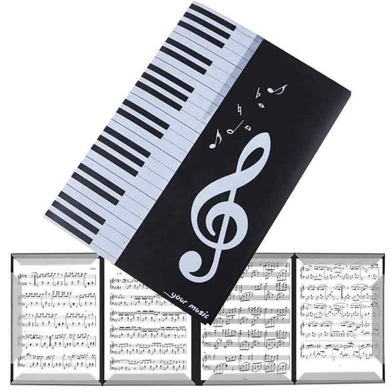 楽譜ファイルA4サイズ6枚収納可4ページ展開書き込みできる譜面ファイル楽譜ホルダー見開き反射防止カバ