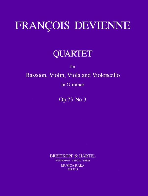 ドヴィエンヌ : 四重奏曲 ト短調 作品73-3 (ファゴット、ヴァイオリン、ヴィオラ、チェロ) ムジカ・ララ出版