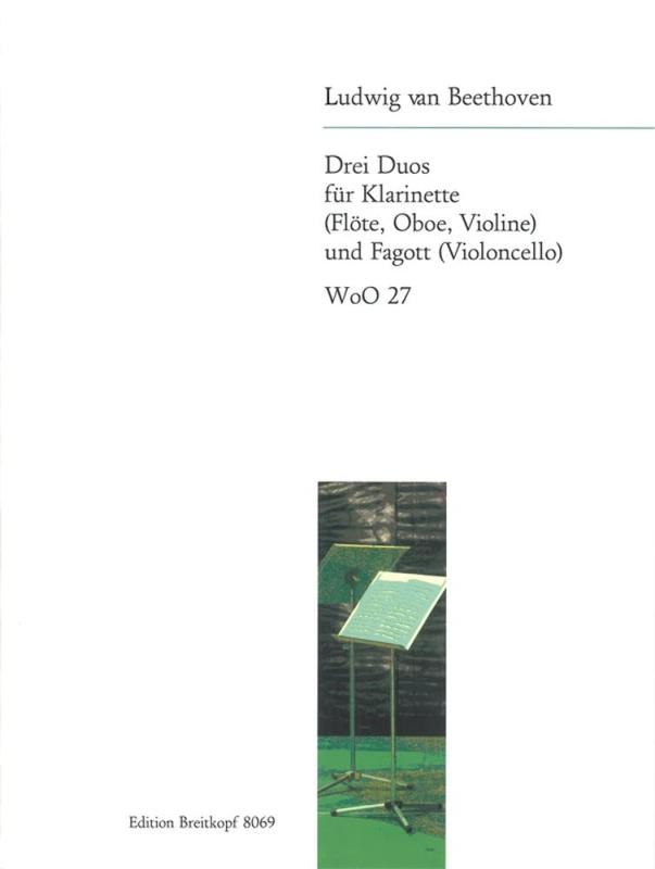 ベートーヴェン : 3つのデュエット WoO.27 (クラリネット、ファゴット) ブライトコプフ出版