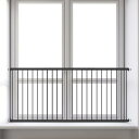 Seogva 窓から転落防止フェンス 窓柵 ブラック ベビーゲート 窓用 高さ73cm 突っ張り式 フェンス連結タイプ 簡単設置 説明書付き