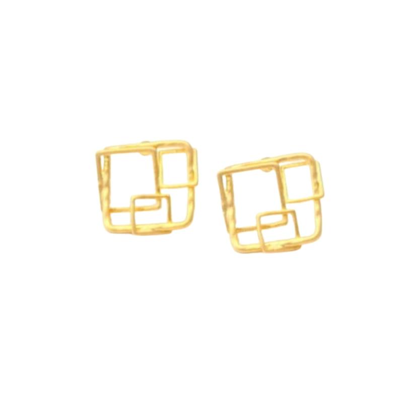 ナオットジュエリー Square Motif Pierce スタッドピアス ゴールド np010g