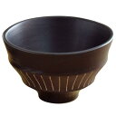テーブルウェアイースト 茶碗 12cm ボーダー/黒 ブラウンベルト