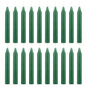 Mega Candles - Unscented 10cm Mini Chime Ritual Spell Taper Candle - Green, Set of 20