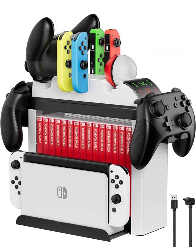 Nintendo Switch充電スタンド Swich有機EL OLED充電スタンド スイッチ収納スタンド Joy-Con充電スタンド 充電器 Joy-Conハンドル/モンスターボール/ジョイコンコントローラー6台同時充電 Joy-Con/Proコン