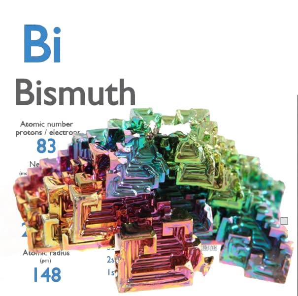 SCIENCE ミニ鉱物標本 Bi「ビスマス（人工結晶）蒼鉛 Bismuth Made in Germany 」サムネイル・ボックス（約4cm角）入り
