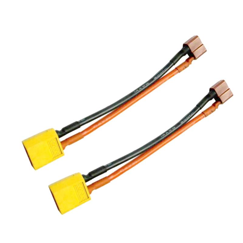 Hengfuntong-Elec 充電用コネクター 変換コード XT60オス/T型2ピンメス 2個 2PCS XT60 male connector to T female connector 12awg 100mm