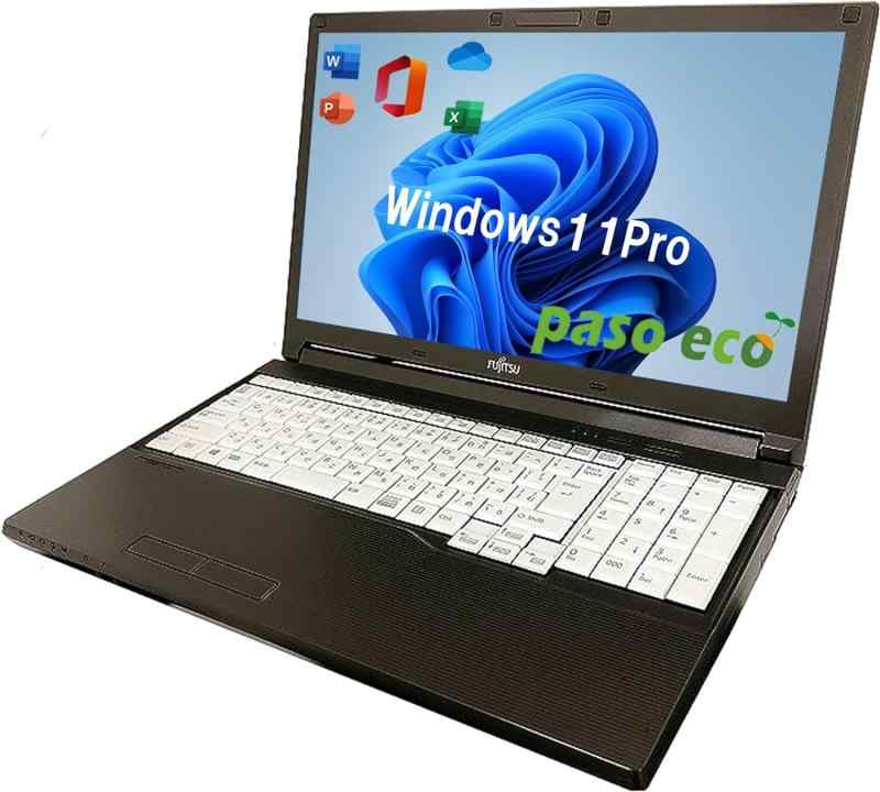 富士通 ノートパソコン A576/A746/15.6インチ大画面/10キー/Win 11Pro/第六世代Core i5/DVD内蔵/SSD搭載/MS Office2019/WIFI/Bluetooth