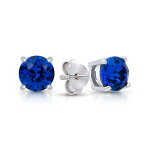 ピアス -Blue Fire Swarovski® Crystal Round Earrings Never Rust 925 Sterling Silver Natural and Hypoallergenic Studs For Women &amp; Girls w/Free Breathtaking Gift Box for a Special Moment of Love