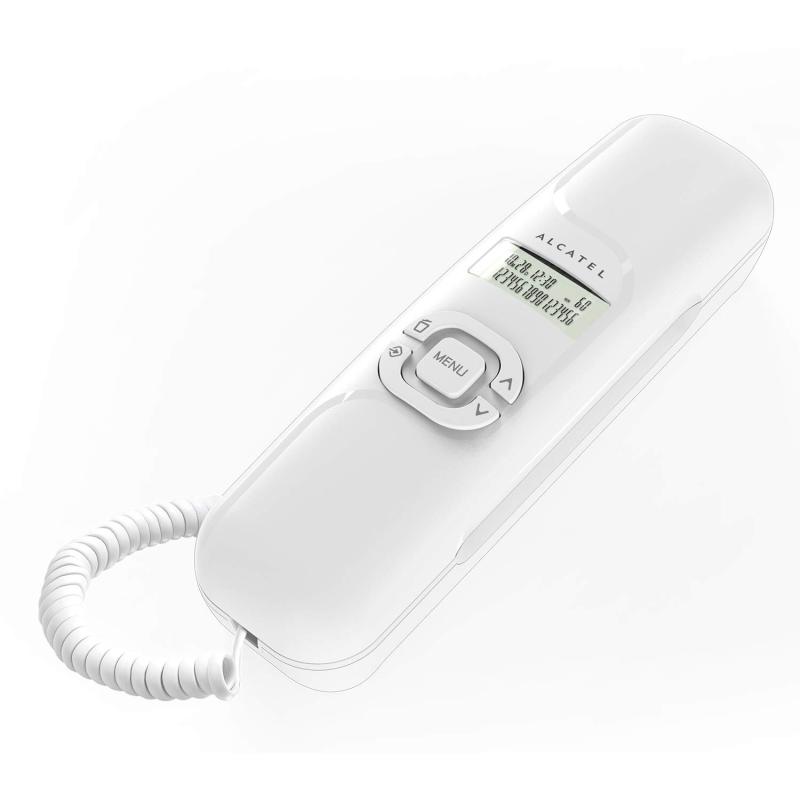 ALCATEL (アルカテル) T16 電話機 ナンバーディスプレイ おしゃれ シンプル 固定電話機 シンプルフォン コンパクト 小型 壁掛け 受付用 オフィス用 業務用 家庭用 リダイヤル 親機のみ 日本語説