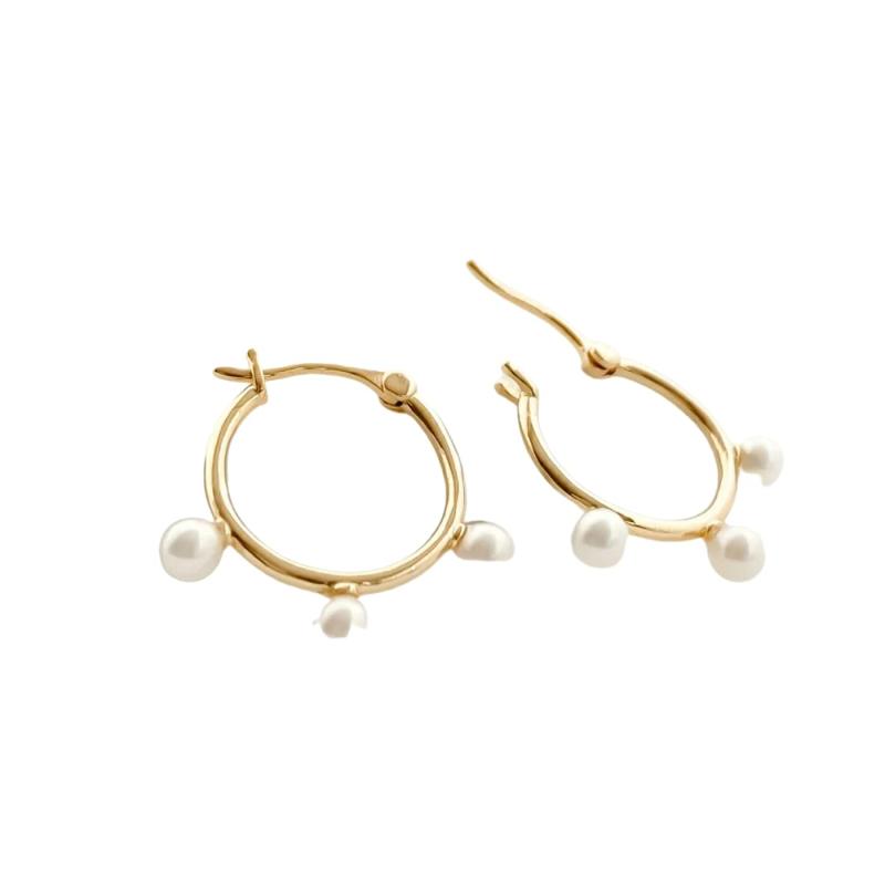 ナオットジュエリー レディース ピアス フープ パール ゴールド Pearl Hoop Pierces