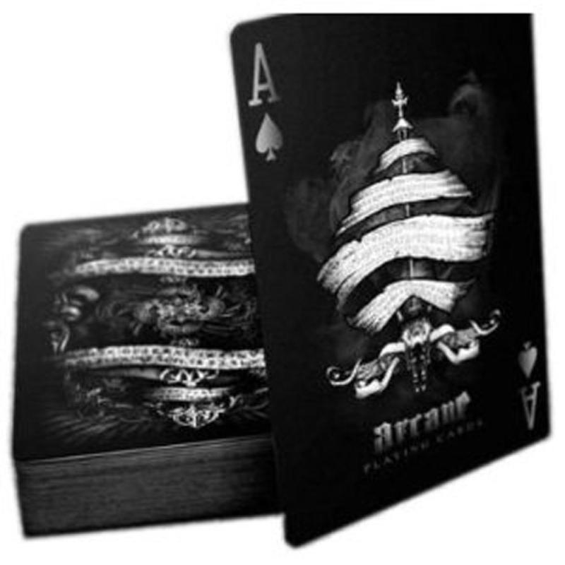 真っ黒　トランプ Arcane Deck, Bicycle Playing Cards by Ellusionist, Black 白の難解なトランプ