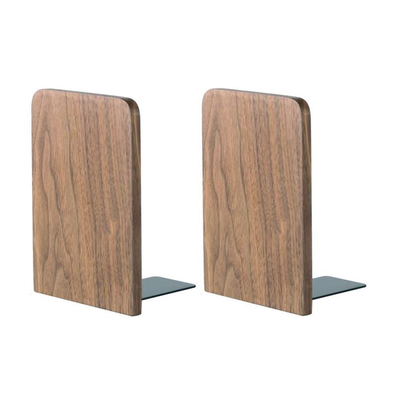 Muso Wood 木製 ブックエンド,8*13cm (ク