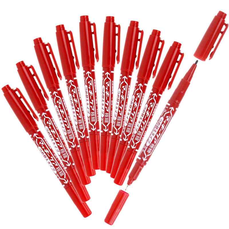 ゼブラ(ZEBRA) 油性ペン マッキーケア 極細 つめ替えタイプ 赤 10本 B-YYTS5-R