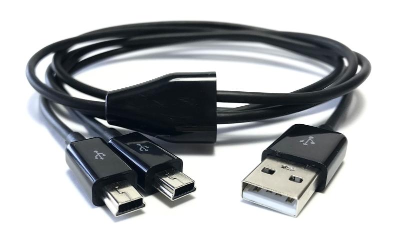 AGG USB 2ԥ֥ USBA   ߥUSB Ĺ֥ ǡƱ  USB 2ʬUSB֥ Mini USB 2ԥ֥ 100cm 1.0m C20-2Mi