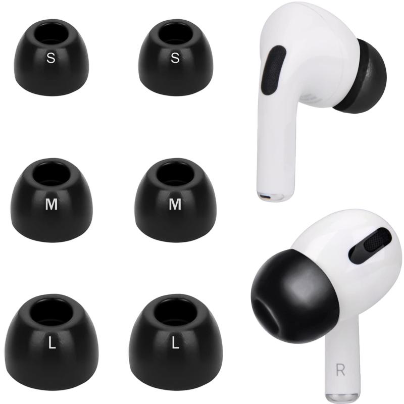 SOULWIT Airpods Pro 用 イヤーピース イヤーチップ 低反発 メモリーフォーム 柔らかい 滑り止め 遮音性 音質向上 収納ケース付き