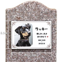 ペットのお墓(セラミックプリント・骨壺なし)ペット供養・手元供養・ペット位牌・陶板印刷・陶板写真・御影石さくら色・犬のお墓・猫のお墓お盆お彼岸送料無料