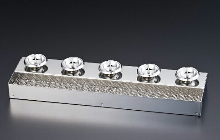 ナカムラ ステンレス製 線香皿付ローソク5本立 お盆 お彼岸