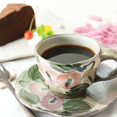 【益子焼】 コーヒーカップ＆ソーサー お手頃なサイズ 段形のカップ 優しい風合いのつばきシリーズ 単品1客 陶器