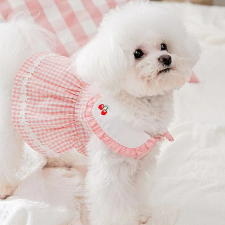小型犬 犬服 赤 青 黄色 さくらんぼ お買い得 パイナップル チェック ワンピース かわいい 女の子 涼しい 着やすい チェック柄ワンピース 可愛い 犬 ペット服 秋 春 夏 ドッグウェア ウェア 冬 犬の服 送料無料 犬用 おしゃれ