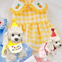 【ポイント最大15倍　楽天スーパーSALE】セット販売 チェック柄ワンピース イエロー 夏服 誕生日 記念写真 スタイ まえかけ 犬 猫 猫用 小型犬 犬用 犬服 ワンピース 犬の服 かわいい おしゃれ ドッグウェア 可愛い ペット服 春 夏 秋 送料無料 当店おすすめ ペットウェア 小型犬 犬服 赤 青 黄色 さくらんぼ パイナップル チェック ワンピース かわいい 女の子 涼しい　着やすい 結婚式 記念日 パーティー 写真 インスタ映え 今年の誕生日はオシャレな写真を撮りましょう！お誕生日用のペットスタイと当店夏服一番人気のチェック柄ワンピースのセット販売です！！夏らしい爽やかなチェック柄のワンピースは生地が薄く、風通しのよい質感です。前開きの洋服ですので生地の伸縮性はそこまでありませんが着せやすい洋服です！お誕生日のお祝いが終わった後も、普段使いにちょうどいい快適な一枚です！お誕生日スタイは6色から選べるので自分好みのカラーでコーディネートOK！ワンピースもお誕生日用スタイも単品販売しておりますが、セットの方がお得です！最後にもう一度、、、今年の誕生日は素敵な写真を撮りましょう！！こちらのページはワンピース【イエロー】のページです。他ページで【ピンク】を御用意しております。 11