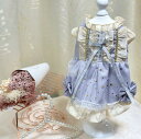 Xmya 犬 服 かわいい ドレス パーティードレス 青