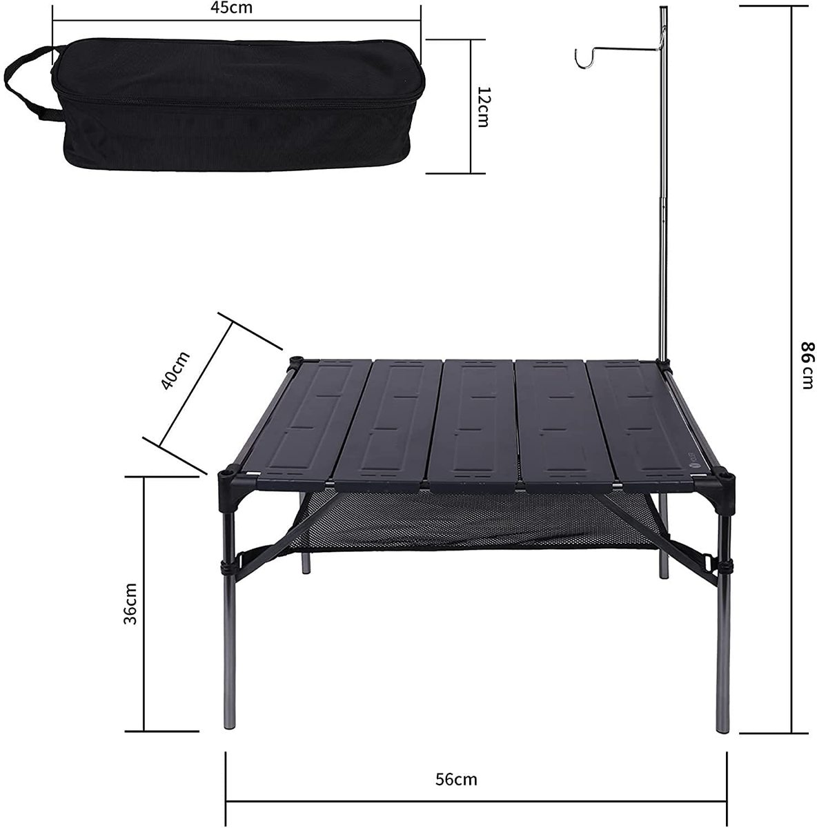 ヨーラー(YOLER) キャンプテーブル ロールテーブル アルミ製 折りたたみ式 ランタンハンガー付き 組立簡単 アウトドア 専用収納バッグ付き GT001通販格安セール情報 楽天 通販