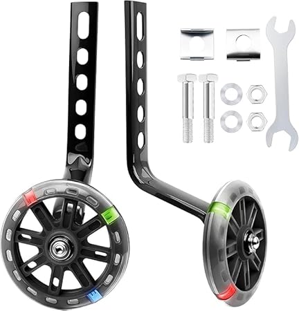 12~20インチ 子供用 自転車補助輪 練習用 安心設計 5段階サイズ調節 静音ホイール カラフル3色 取り付け簡単 耐久性 キッズトレーニングホイール 安全固定パーツ付属